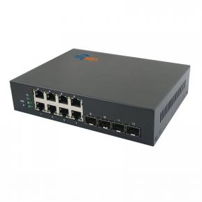 100 متر 1000 متر 4 منافذ SFP 8 منافذ RJ45 محول الوسائط SFP