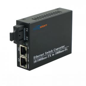 10 / 100M 1Fiber + 2RJ45 منافذ مع VLAN Fiber Switch